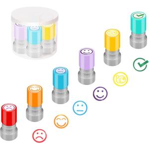 Teacher Stamps,6 Self-Ink Flash Stamp Set, Multicolor Teacher Stamps Set for Grading Classroom,Teacher Supplies for Homework-New Stamps 6pcs