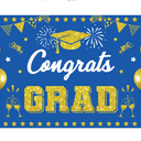 Graduation Party Decorations 2023, Blue Gold Graduation Decorations Class of 2023, Large Size Congrats GRAD Graduation Decor Backdrop Banner for College High School Prom Graduation Party Supplies 70inc