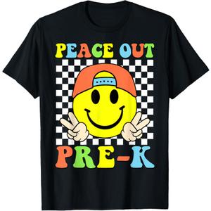 Peace Out Pre-k Boys Kid Graduation Prek Last Day Of School T-Shirt (Small)