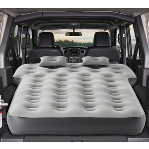VEVOR Car Air Mattress, Inflatable Car Camping Mattress, Oxford Thickened Travel Beds, Comfortable and Durable Portable Sleeping Pad with Air Pump, Nozzle, Carry Bag, Fits Most SUV MPV Sedan, Gray