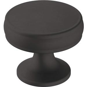 Amerock | Cabinet Knob | Matte Black | 1-1/4 inch (32 mm) Diameter | Renown | 1 Pack | Drawer Knob | Cabinet Hardware