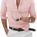 JMIERR Men's Cotton Linen Button Down Shirt Casual Stylish Long Sleeve Business Dress Shirts (XX-Large)