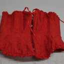 SZIVYSHI Corset Tops for Women, Bustier Shapewear Lingerie, Lace Waist Push Up Bodysuit (Large, Red)