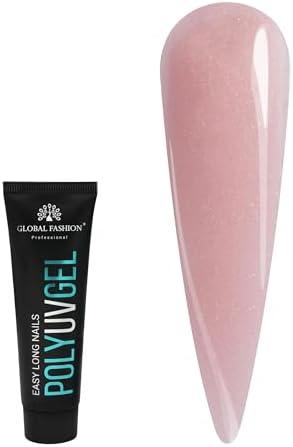 Pack Of 2 Global Fashion Professional Poly UV Gel with Shimmer: Long-Lasting, Salon-Quality Nails in Dazzling Colors | (05, 30g)