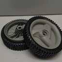 2 Pack Lawn Mower Wheels Plastic PVC Replacement Rolls 8 Inches Front Drive Parts | 8" X1-3/4 Size | 53 Dents Bearing Hole Diameter 0.5 Inch | Compatible with Craftsman Husqvarna Garden Mowers