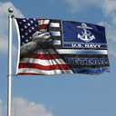 USN Veteran Flag 3x5 Ft - UV Fade Resistant Double Sided and Double Stitched 150D Polyester banner For Use Outdoor or Indoor (N Veteran)