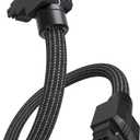 EZDIY-FAB UNIFAS ARGB 16-Pin 12VHPWR GPU Extension Cable for RTX 40/50 Series, 16AWG 90 Right-Angle 12V-2x6 PCIe 5.1 PSU Extension Cable, 5V 3-Pin RGB Sync, Unified Cable Design, Standard Type, Black