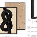 HAUS AND HUES Black and White Abstract Wall Art - Neutral Wall Art Modern Midcentury Modern Art | Black and White Artwork for Walls Modern Neutral Wall Decor Minimal Wall Art UNFRAMED 12"x16"