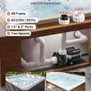 VEVOR SPA Pump 3HP Hot Tub Pump 2 Speed 48 Frame with 1.5" & 2" Port, 230V, 190 GPM High Speed & 90 GPM Low Speed, 90° Rotational Interface, SPA Bath Water Circulation, Compatible with OEM Models