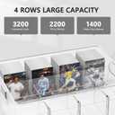 Trading Card Storage Box – Clear Large Card Organizer Holds 6400 Cards with Foam Inserts Blocks – Display Case for TCG, MTG & Sports Cards(2-Pack)