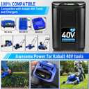 40V 4.0Ah Replacement Battery for Kobalt 40v Battery MAX 2540C-06, Rechargeable Lithium Ion Battery for Kobalt KB640-03 KB540C-06 KB245-06 KB240-06 Kb540-06 for Cordless Power Tools