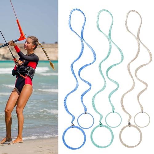 3 Packs Elastic Hair Ties No Damage for Thick Hair, Workout Hair Bands for Water Wind Sports Strong Ponytail Holders for Women Girls Stretchy Braided Pony Tail Hair Tie Wrap for Swim Diving Surfing