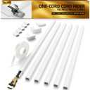 Delamu Cord Hider, 94.5in Cord Covers for Wires on Wall, One-Cord Cable Hider, Wire Hiders Wire Covers for TV Cords on Wall, Easy Mount Cable Cover Management Kit, 6xL15.7 W0.59 H0.4in, White (Small)