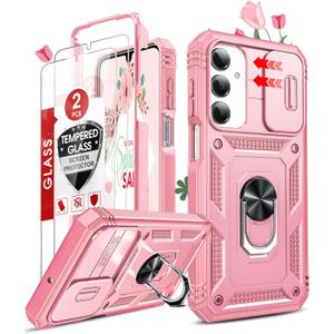 LeYi for Galaxy A17/A16-5G Phone Case: Galaxy A17 5G Case with [2X] Galaxy A16 Screen Protector & Magnetic Stand, Military-Grade Shockproof Funda para Galaxy A16/A17 4G 5G for Women Girl, Rink Pink