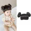 Baby Girls Wig Headwear Children's Hairband Bun Wig Hairpiece Short Curly Hair Accessory Lovely Headdress Bangs