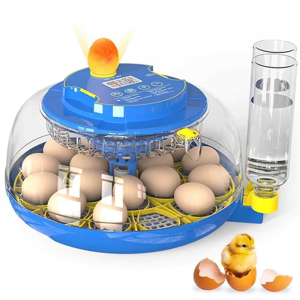 Incubators for Hatching Eggs - 18 Chicken Egg Incubators with Automatic Egg Turning and Humidity Control, Chicken Incubators, Temperature & Humidity Display, for Chicken, Hatch Quail, Duck and Goose