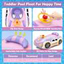 Toddler Pool Float Car with Steering Wheel No Flip Baby Pool Float with Seat&Backrest,Thick PVC Inflatable Police Car Baby Swim Float Kids Boat Float for 12-24 Months, Age 2-3, 3+ Years