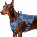 rabbitgoo Tactical Dog Harness for Large Dogs, No Pull Upgraded Reflective Heavy Duty Molle Vest with Handle, Adjustable Military Service Dog Vest for Walking Hiking Training, Blue, L