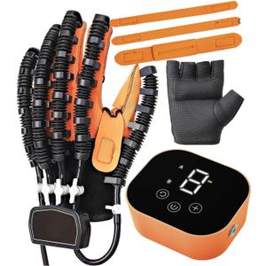 Both Hands Rehabilitation Robot Gloves, 2024 Electric Hand Function Equipment, Stroke Hemiplegia Fingers Recovery Massage Therapy, Finger Robot Rehab Gloves (Left Hand, M)
