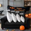 2 x 2 Set Halloween Pillow Covers, Throw Pillow Cases Soft Plush Faux Fur Wool Couch Cushion Case for Chair Sofa Bedroom Living Room Home Decor (White Ghost, 18 * 18INCH)
