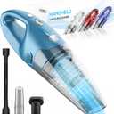 Handheld Vacuum Cordless Rechargeable 6000Pa Mini Hand Held Vacuum, LED Light, 2025 Mins Runtime, USB Charging, 500ML Cup Lightweight Small Vacuum Cleaner Cordless for Car/Office/Home, Blue