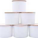18 OZ Thick Candle Jars for Making Candles 6 Pcs, Empty Jars with Wood Lids for Candle Making, Sample Container,Matte White