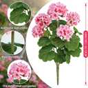 FOREST PRINCE 2 PCS 18" Artificial Geraniums for Outdoors, UV Resistant Pink Silk Flowers for Window Box Porch Patio Decor, Waterproof Two-Tone Soft Pink