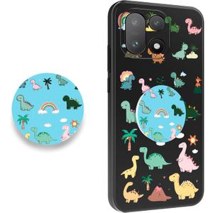 for OnePlus 15 Case 5G Phone Minimalist Slim TPU Flexible Protective Cover Ultra-Thin Silicone Cute Protective Case (Dinosaur World with Holder)