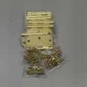 Door Hinges Satin Brass 3.5 Inch x 3.5" Interior Gold Door Hinges for Doors 12 Pack Brushed Brass Door Hinges 3-1/2" Rounded 5/8"Radius Corners Bedroom Residential Standard Indoor Door Hardware Hinge