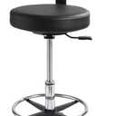 Adjustable Ergonomic Dental Stool with Back Support - Rolling Dentist Chair for Hygienists, Assistants, and Medical Professionals - Black