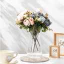 Thenshop 10 Pcs 8'' Tall Clear Flower Vase Wide Mouth Crystal Glass Boho Decorative for Centerpieces Bulk Tall Vase for Flower Bouquets Rustic Home Decor Wedding Housewarming Gift (Clear)