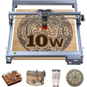 Creality Laser Engraver Machine 10W Output Power, 72W DIY Laser Engraving Machine 0.06mm High Precision Laser Cutter and Engraver for Wood and Metal, Paper, Acrylic, Glass, Leather etc, 17" x 16" (Falcon-10W Basic)
