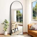 Y Full Length Mirror, 76 x 34, Arched Mirror Full Length Black Floor Wall Mirror Standing, Leaning or Hanging, Big Arch Full Body Mirrors Standing for Bedroom Living Room Bathroom