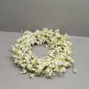 Summer Wreath for Front Door, 24 Inch White Cream Forsythia Summer Spring Wreath Blossom Cluster Flower Farmhouse on Grapevine for Christmas Festival Celebration Front Door Wall Window Hanging Dcor