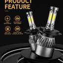 // Bulb 6500K Cool White 60000LM 900% Brighter, 1:1 Beam Plug and Play IP68 Waterproof Off-Road Lights, Pack of 2
