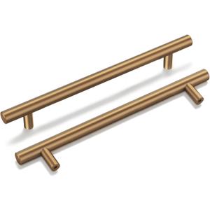 goldenwarm 15 Pack Champagne Bronze Cabinet Pulls Gold Cabinet Handles 6-1/4 inch(160mm) Champagne Drawer Handles Brushed Bronze Drawer Pulls Kitchen Bathroom Bedroom Dresser Furniture Hardware