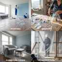 12 x 9 Ft Drop Cloths (6-Pack)  Plastic Sheeting & Painters Plastic Tarps for Painting, Waterproof Floor & Furniture Protection