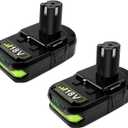 Upgraded 3800mAh 2Packs P107 Battery Compatible with Ryobi 18V Battery ONE+ P102 P103 P105 P107 P108 P109 Cordless for one Plus Tool System