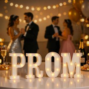 Prom Decorations 2026 Prom Light up Letters Class of 2026 Graduation Party Decorations College High School Grad Party Decor Centerpieces LED Letters Sign Tables Wall Decor (22.6"L x 1.3"W x 8.2"H)