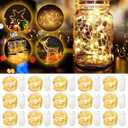 20 Pack Fairy Lights Battery Operated, 3.3ft 20 LED Mini String Lights Twinkle Lights Copper Wire Firefly Starry Lights for Mason Jars Wedding Party Christmas Centerpiece Table Decorations, Warm White