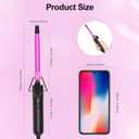1/2 Inch Small Curling Iron for Short Hair, Dual Voltage Small Curling Wand with 2 Heat Settings 430F & 450F for Tight Curls, Pink