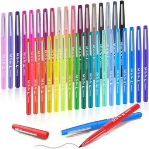 Fuyoooo 34 Pcs Felt Tip Pens 0.7mm Medium Point Colored Felt Tip Pens for Journaling Planner Writing Note-taking Art Office and School Supplies(Multicolor)