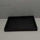 Bamboo Serving Tray with Metal Handles,17x12in Ottoman Decorative Trays Platter for Coffee Table,Living Room,Bar,Party,Large(Black)