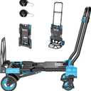 SEESII 2-in-1 Folding Hand Truck, 330lb 4/2 Dolly Cart with Wheels, Blue