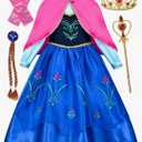 Avady Princess Dress for Girls Princess Costumes Kids Cosplay Dress Up, 7-8 years