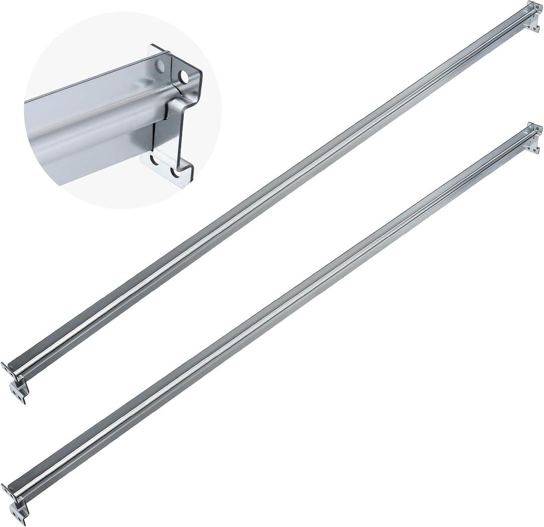 2 Pack Universal Hanging File Rails for Filing Cabinet,Silver