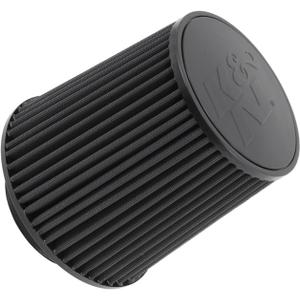 K&N Dryflow Lifetime Universal Clamp-On Air Filter: Dry Synthetic, Washable, Oil-Free: Flange Diameter: 4.5 In, Filter Height: 8 In, Flange Length: 1.5 In, Shape: Round Tapered, RU-5283HBK