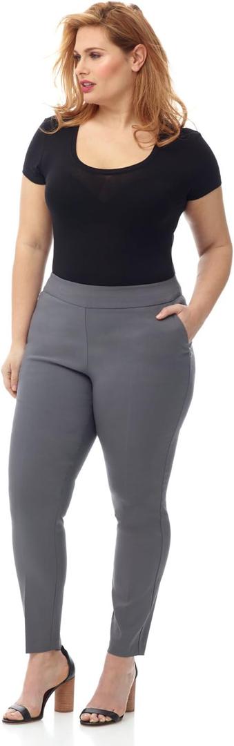 Rekucci Curvy Woman Ease into Comfort Skinny Plus Size Pant w/Tummy Control