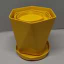 Cute Plant Pots Planters for Indoor Plants Planter Pots 7.6/6.5/5.1 Inch Set of 3 Outdoor Plant Pots with Drainage Holes and Saucers Flower Pots Outdoor Clearance (Earthen Yellow)