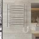 HEATGENE Towel Warmer 8 Bar Plug-in Curved Bath Towel Heater Towel Warmer for Bathroom Plug-in Drying Rack Brushed